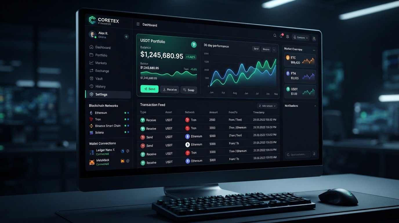 USDT flash software with cryptocurrency and blockchain network features